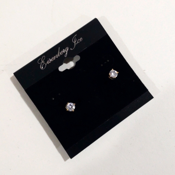 Eisenberg Ice Gold tone Sparkling Crystal Stud Earrings, Women's Fashion Jewelry - Picture 3 of 8